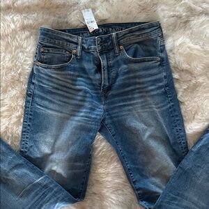 American Eagle Outfitters Men's Dark Blue Straight Jeans